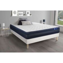 Actisom Somier blanco + colchón con espuma viscoelástica 120 x 195