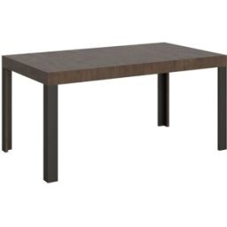 Itamoby Mesa extensible 80x160/244 cm efecto madera nogal, hierro