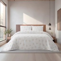 Casa da Laura Funda nórdica geométrico 100% algodón marrón cama 135/150 cm (240 x 22