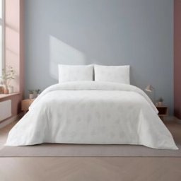 Casa da Laura Funda nórdica geométrico 100% algodón gris cama 135/150 cm (240 x 220