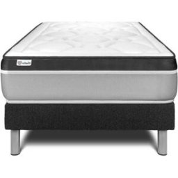Vitalit Somier negro + colchón con espuma viscoelástica 120 x 190