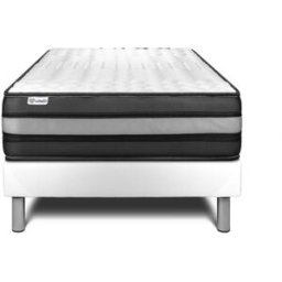 Vitalit Somier blanco + colchón con espuma viscoelástica 120 x 190