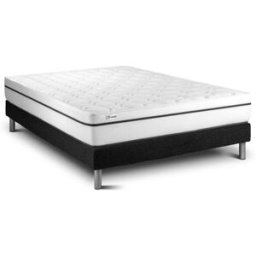 Vitalit Somier negro + colchón con espuma viscoelástica 135 x 190