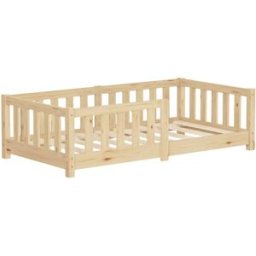 ML-Design Cama de suelo infantil 70 x 140 cm natural madera maciza de pino