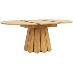 Urban Meuble Mesa de comedor redonda extensible con efecto madera clara.