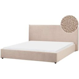 Beliani Cama de agua bouclé 180 x 200 cm gris pardo