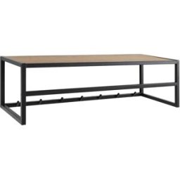 ebuy24 Perchero seaford 1 estante 7 ganchos color negro