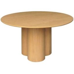 sweeek Mesa de comedor redonda de madera de hevea con 4 plazas, 130cm,
