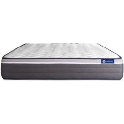 Actisom Colchón blanco con muelles ensacados y espuma viscoelástica 160 x 195