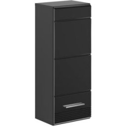 ebuy24 Bañera linus mural 1 puerta negro alto brillo, color negro