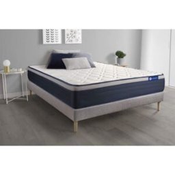 Actisom Somier gris + colchón con espuma viscoelástica 120 x 195