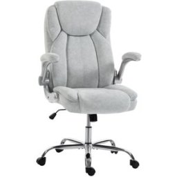 Homcom Silla de oficina 68x69x118 cm crema