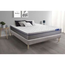 Actisom Somier gris + colchón con espuma viscoelástica 120 x 195