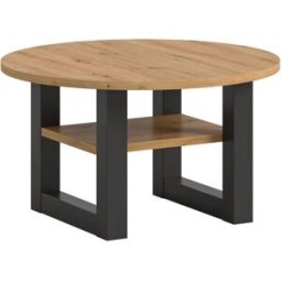 Xonox.home Mesa de centro seattle ø75cm 1 estante decoración roble