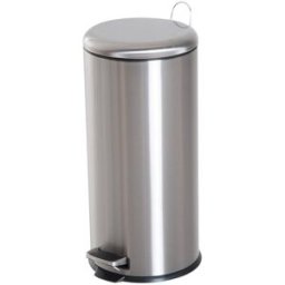 Homcom Cubo de basura ø29.2x62.9 cm plateado