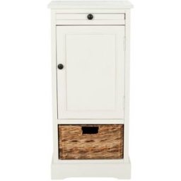Safavieh Almacenamiento de madera de pino en color blanco.