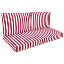 Deco Arts Cojines para sofá jardín 100x50cm - rayas rojas