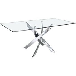 Angel Cerda Mesa comedor rectangular cristal templado y acero cromado