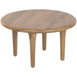 NIYLO Mesa de centro de mango marrón 80x80x44 cm