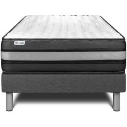 Vitalit Somier gris + colchón con espuma viscoelástica 120 x 190