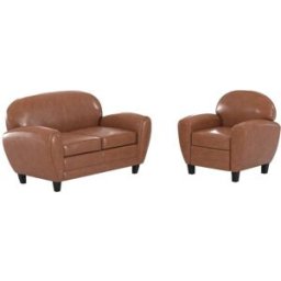 Maison Pavane Conjunto de sofá y sillón color camel de 3 plazas