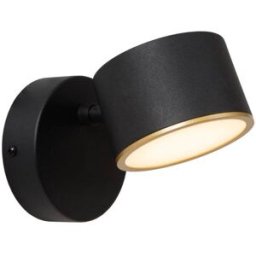 Lucide Lámpara de pared de metal con 1 led integrado, negro