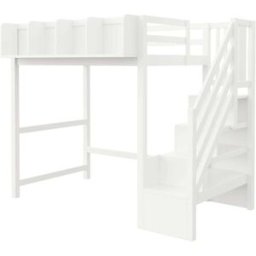 ComfortXL Cama alta infantil con almacenaje y led blanca 90 x 200 cm