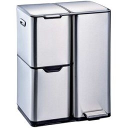 Kitchen Move Cubo de basura de cocina de reciclaje plata 60l