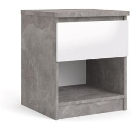 ebuy24 Mesita de noche nada con 1 cajón y 1 estante decoración