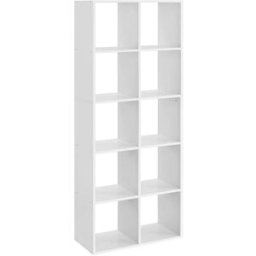 VASAGLE Estantería de 65,5 x 30 x 161,5 cm de color blanco
