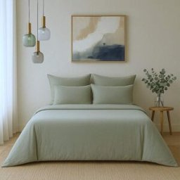 Febronie Funda nórdica algodón verde celadón 260x240