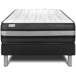 Vitalit Somier negro + colchón con espuma viscoelástica 120 x 190
