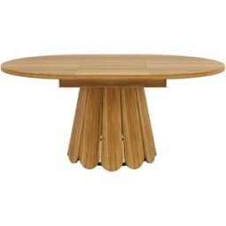 Urban Meuble Mesa de comedor redonda extensible en madera marrón para 6 personas