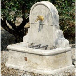 Habitat & Jardin Fontaine murale beige en pierre reconstituée 1 m