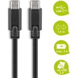 GOOBAY 66507 - Cable de conector macho USB-C 3.0 > conector macho USB-C, 1,5 m