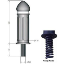Divetis Bolardo Con Muelle De Acero Y Goma Epdm 530 X Ø140 Mm