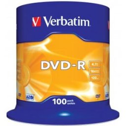Verbatim - 100 x DVD-R - 4.7 GB 16x - plateado mate - eje - soportes de almacenamiento