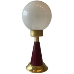 Lampara de mesa pie Cono Granate Blanco - opal brillo