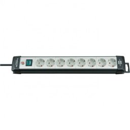 Brennenstuhl Premium-Line Regleta de Enchufes de 8 Tomas de Corriente con Interruptor 5m Negro/Gris