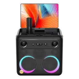 Altavoces Ikarao Karaoke inalámbricos Bluetooth 600 W WiFi pantalla 10,1" micrófonos