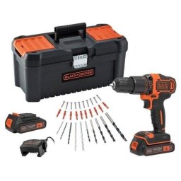 Taladro percutor inalámbrico Black+Decker 18V con 2 baterías 1,5 Ah