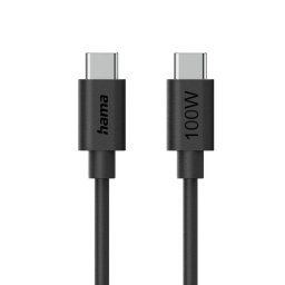 Cable USB-C Hama 00086448, 1,2 m, negro, USB 2.0, 100W