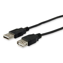 Equip Cable USB 2.0 AM/AH Alargador Macho/Hembra 5m Negro