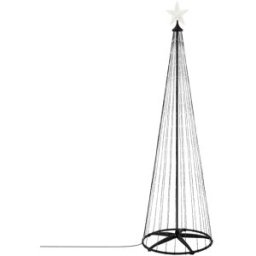ECD Germany Árbol de navidad exterior 210cm luz blanca cálida 370 LEDs regulable