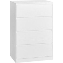 VASAGLE Cómoda de 4 cajones para dormitorio de color blanco