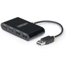 StarTech.com Hub USB 2.0 de 4 Puertos - Ladrón USB Alimentado por el Bus - 480Mbps - Hub Portátil Ex