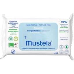 Mustela Bebé Niño Toallitas Limpiadoras Agua Sin Perfume 60 uds