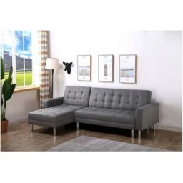 Habitat et jardin Sofá esquinero convertible y reversible "Theo" - 4 plazas - Gris
