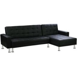 Habitat et jardin Sofá esquinero convertible y reversible "Theo" - 4 plazas - Negro