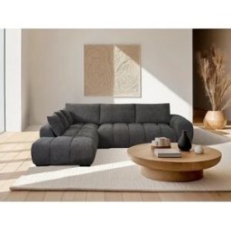 Habitat et jardin Sofá esquinero de tela "Monceau" – 3 plazas – Gris